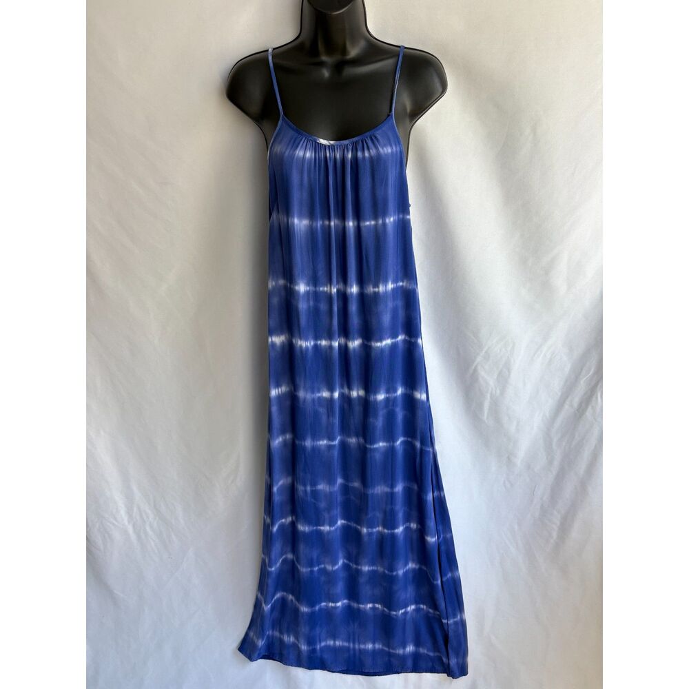 Merona Tie Dye Maxi Blue Dress Size XS Beachy Vacation Basics Boho Long